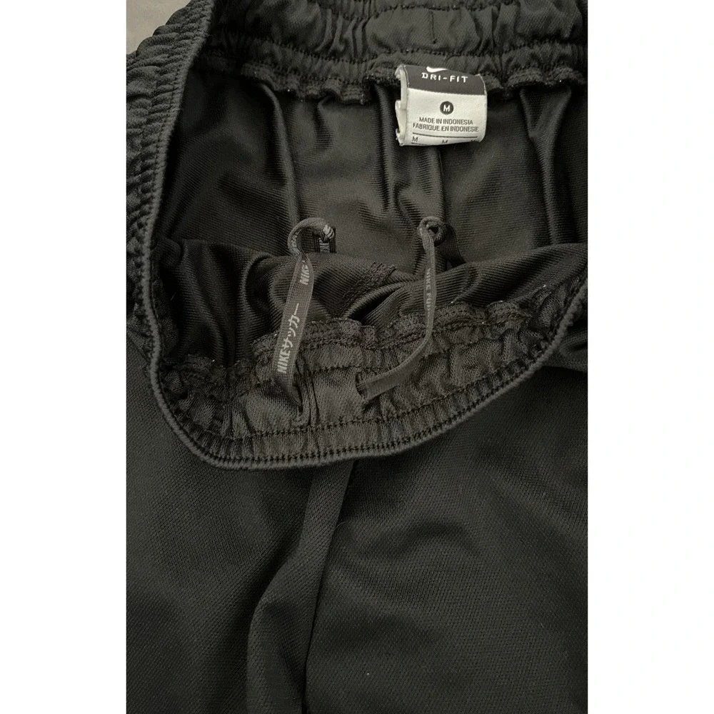 Dri Fit Nike Athletic Pants Mens Size Medium Black Green Ankles Zip Drawstring